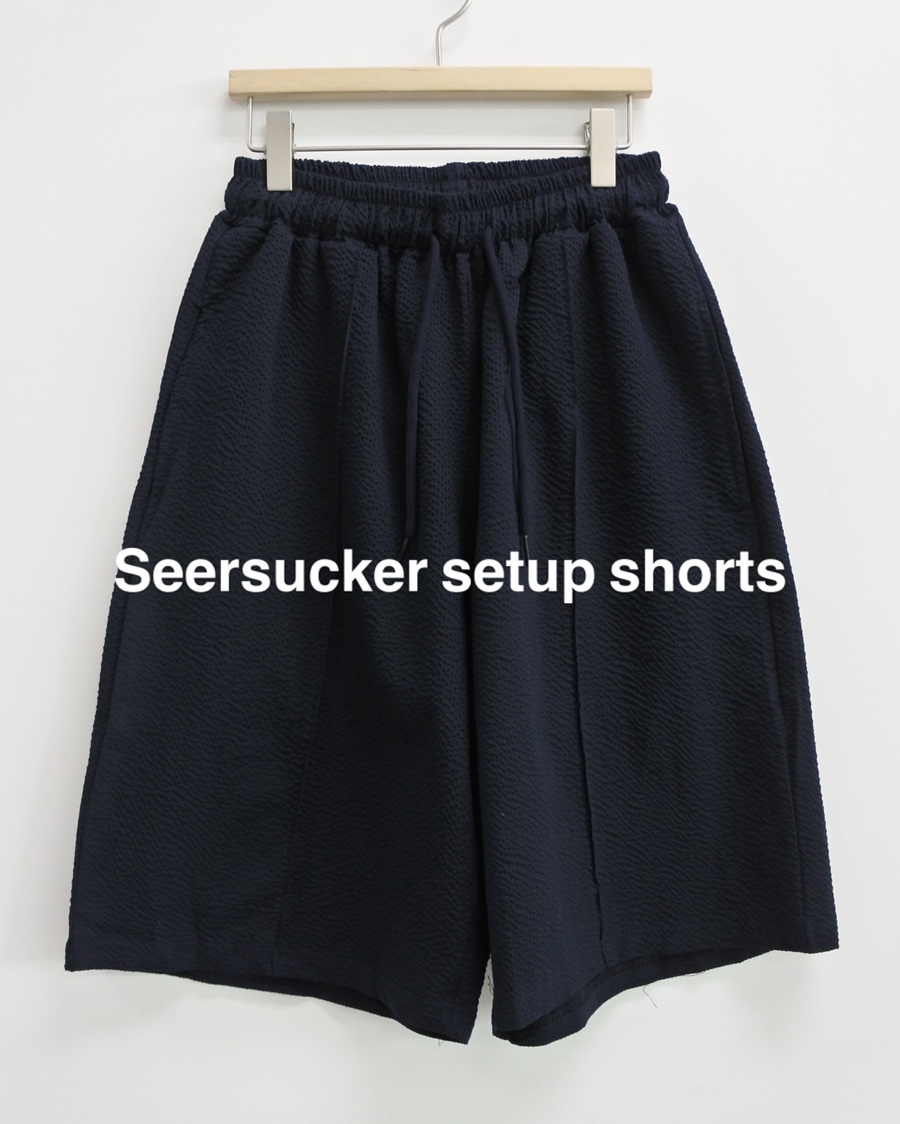 En seersucker setup shorts