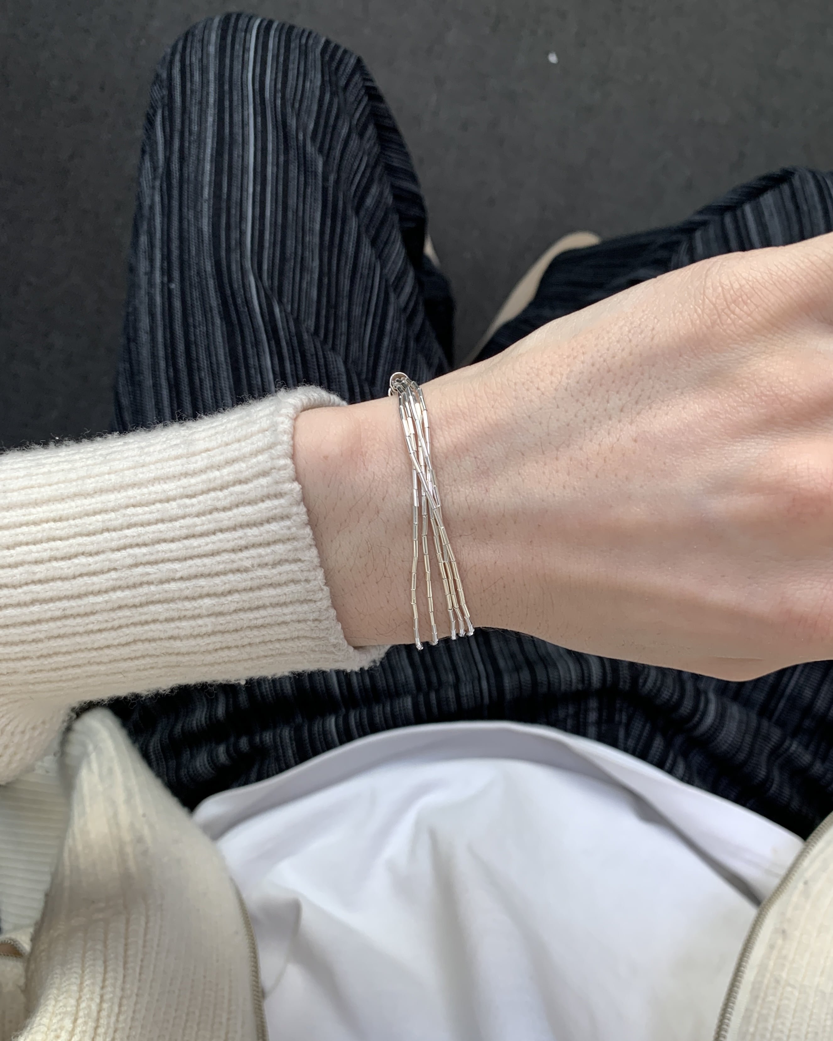 Spider silver line bracelet
