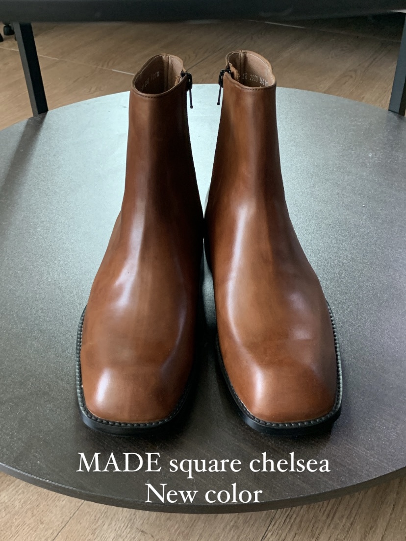 Hn vegetable square toe chelsea boots(brown)[MADE]