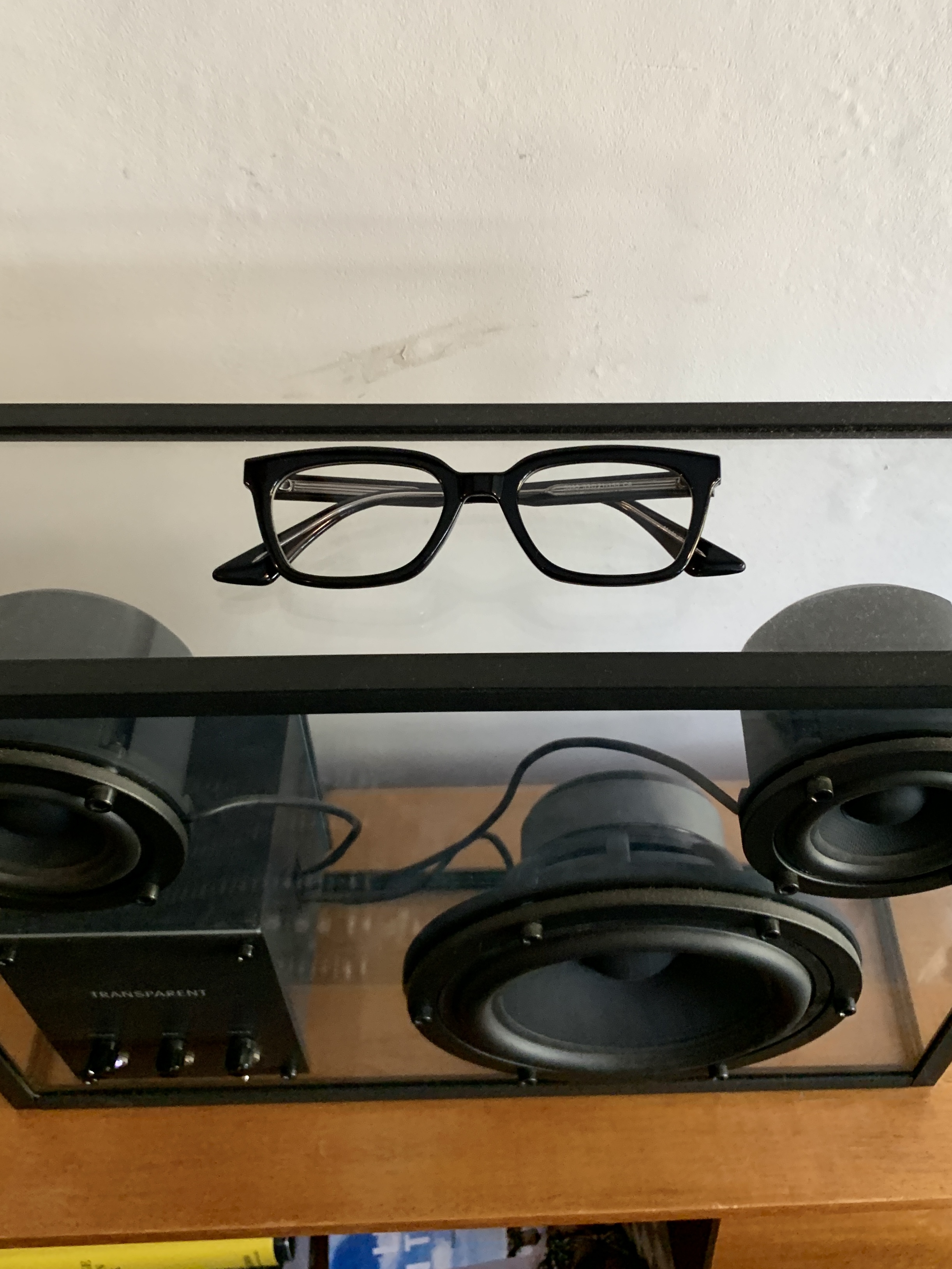 New square silver frame glasses